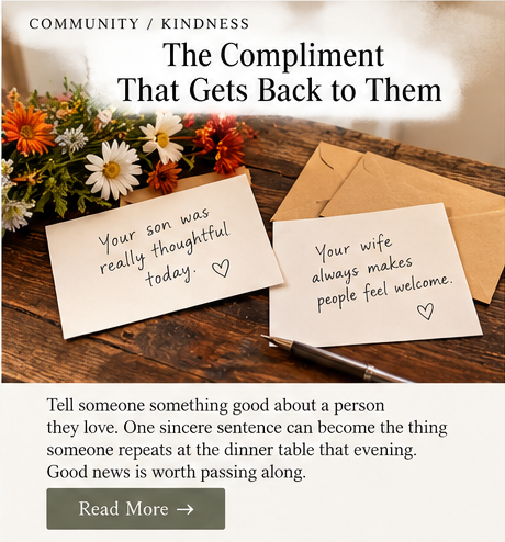 Passing along a sincere compliment