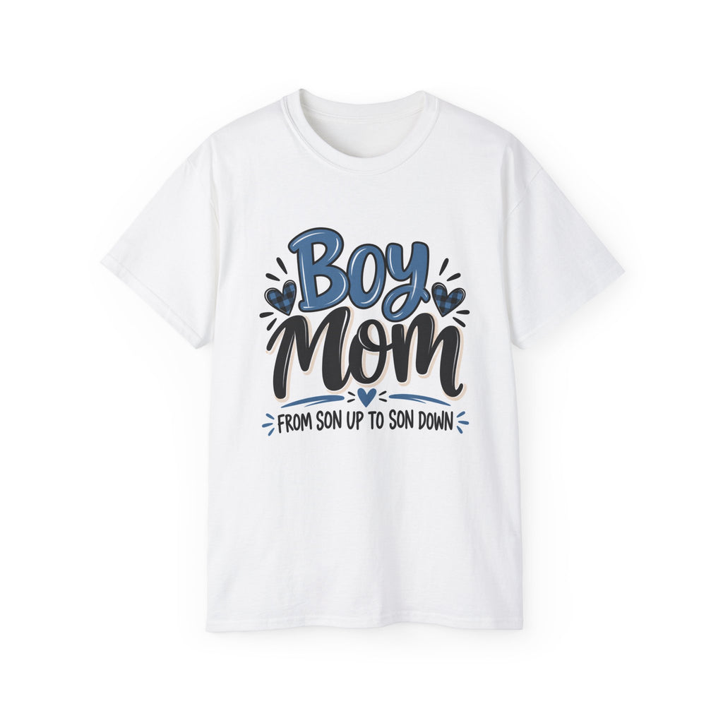 Boy Mom Cotton T-Shirt | From Son Up to Son Down