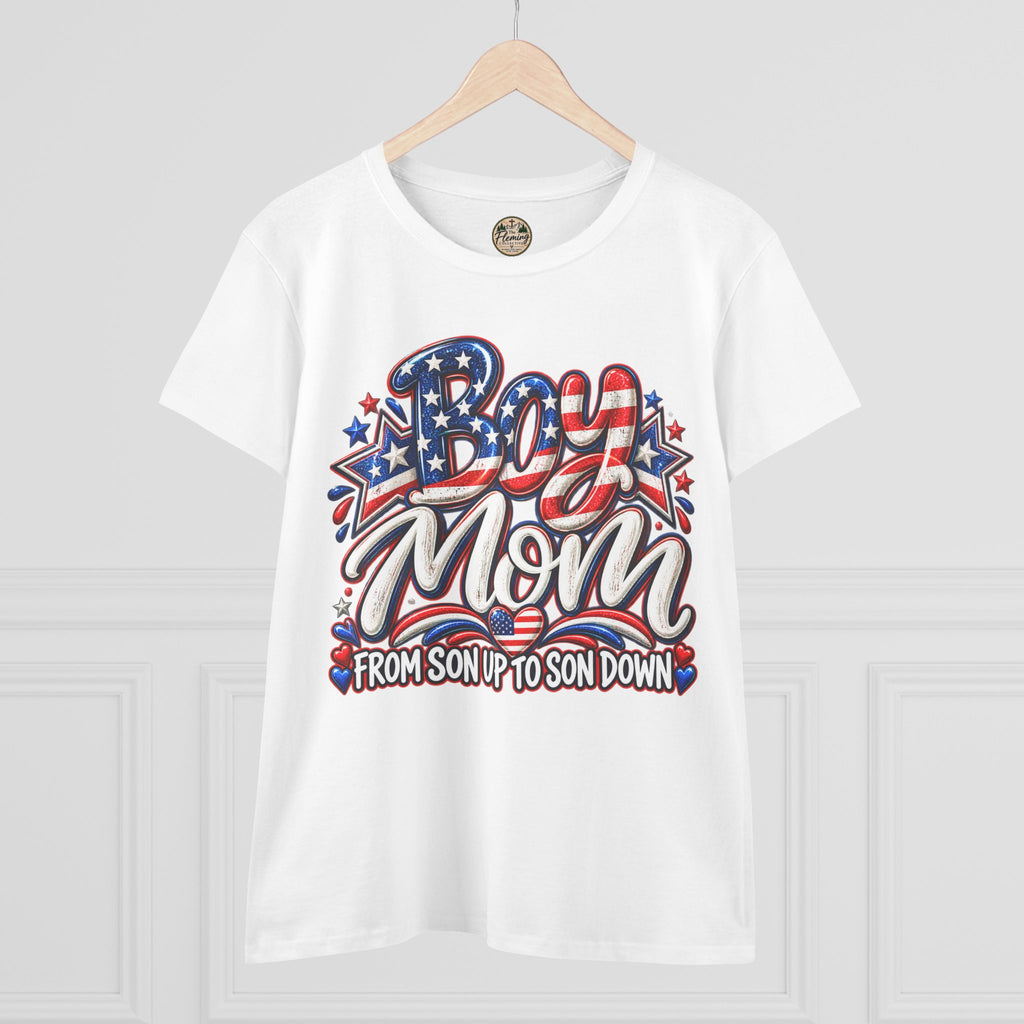Pariotic Boy Mom Women's Midweight Cotton Tee