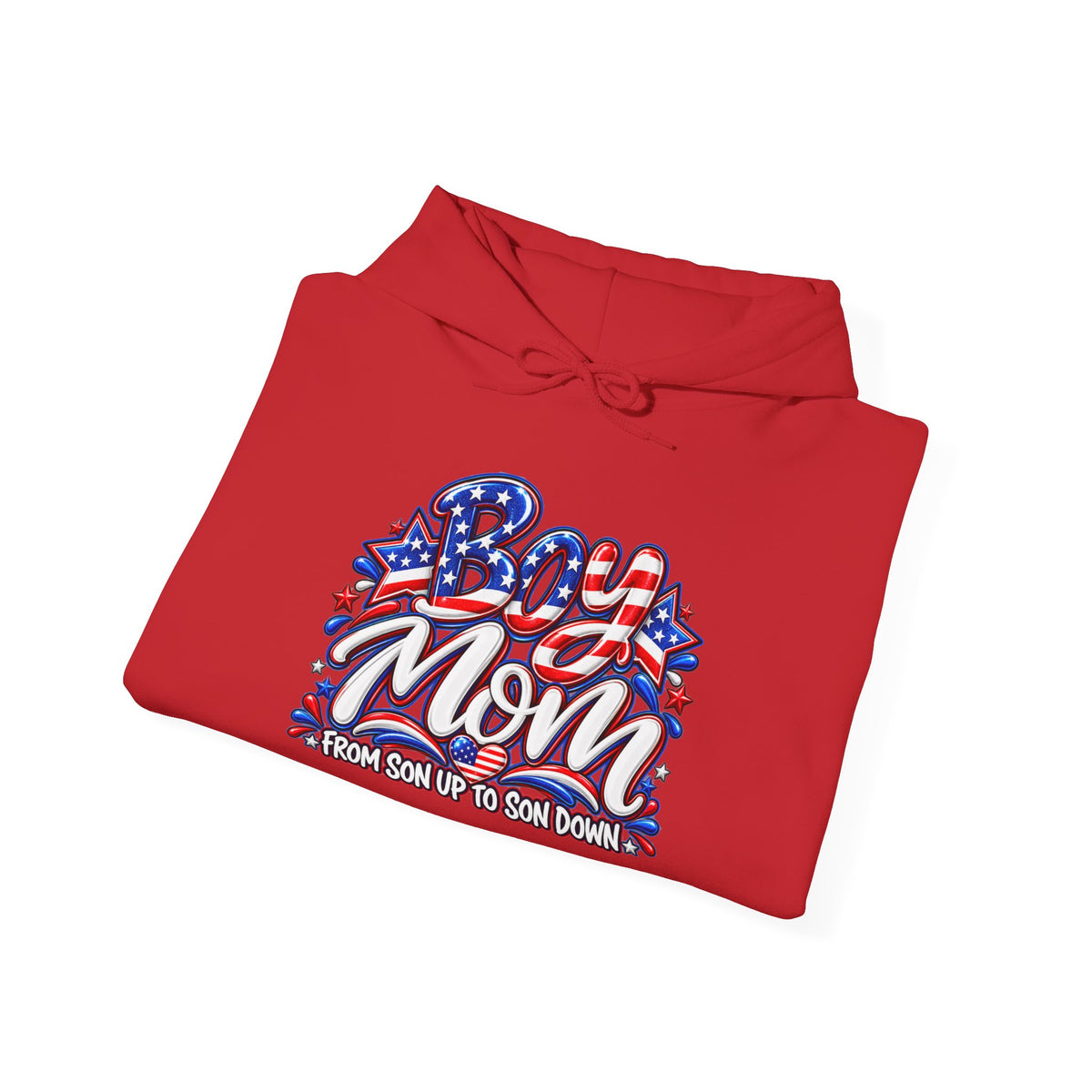 Patriotic Boy Mom Hoodie | Red White & Blue Mom Gift