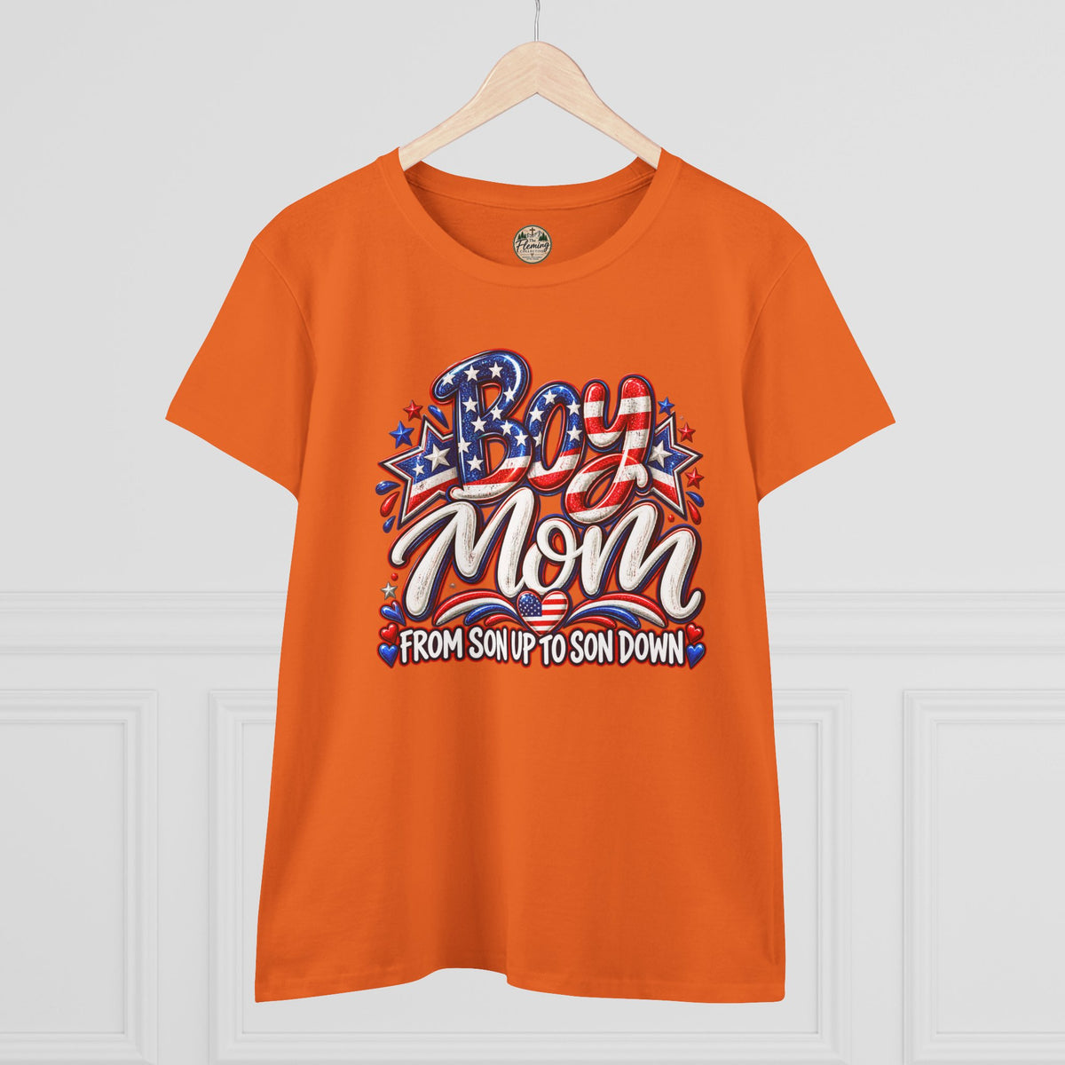 Patriotis Boy Mom Women's Midweight Cotton Tee