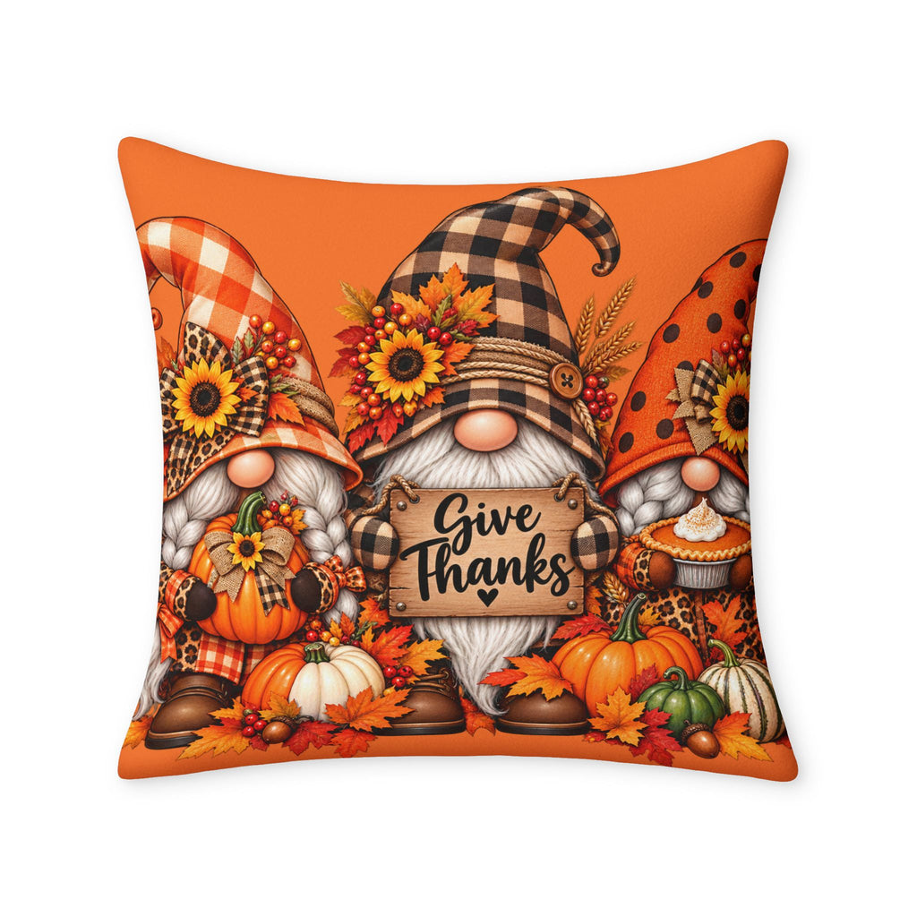 Thanksgiving Gnomes Throw Pillow Case