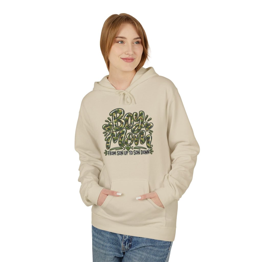 Camo Boy Mom Unisex Midweight Softstyle Fleece Hoodie