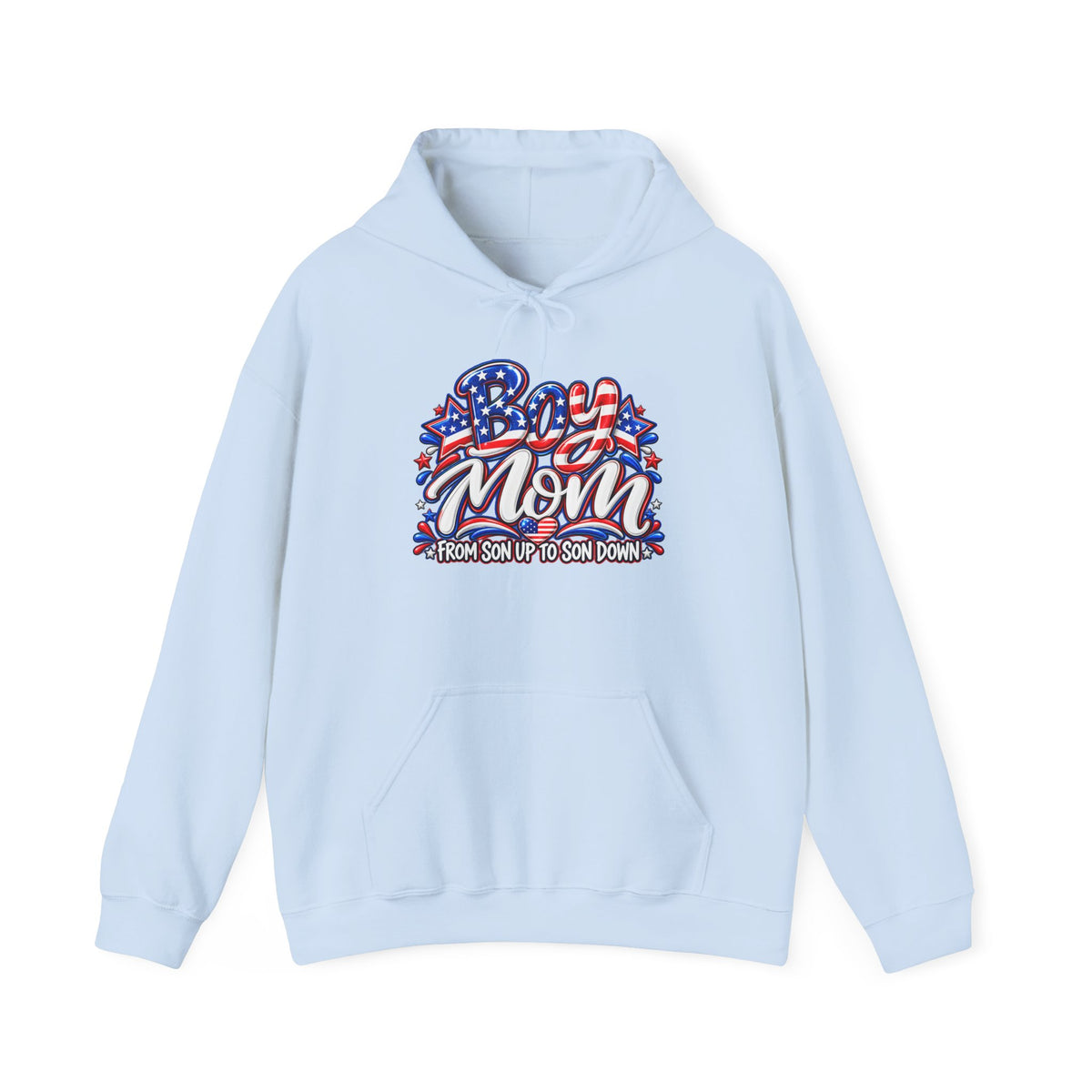 Patriotic Boy Mom Hoodie | Red White & Blue Mom Gift