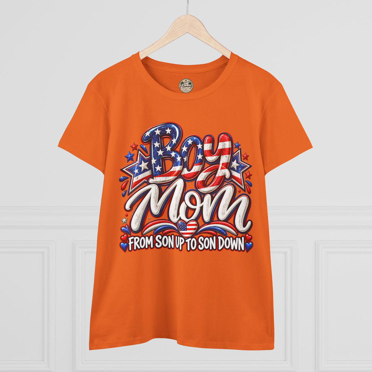 Pariotic Boy Mom Women's Midweight Cotton Tee