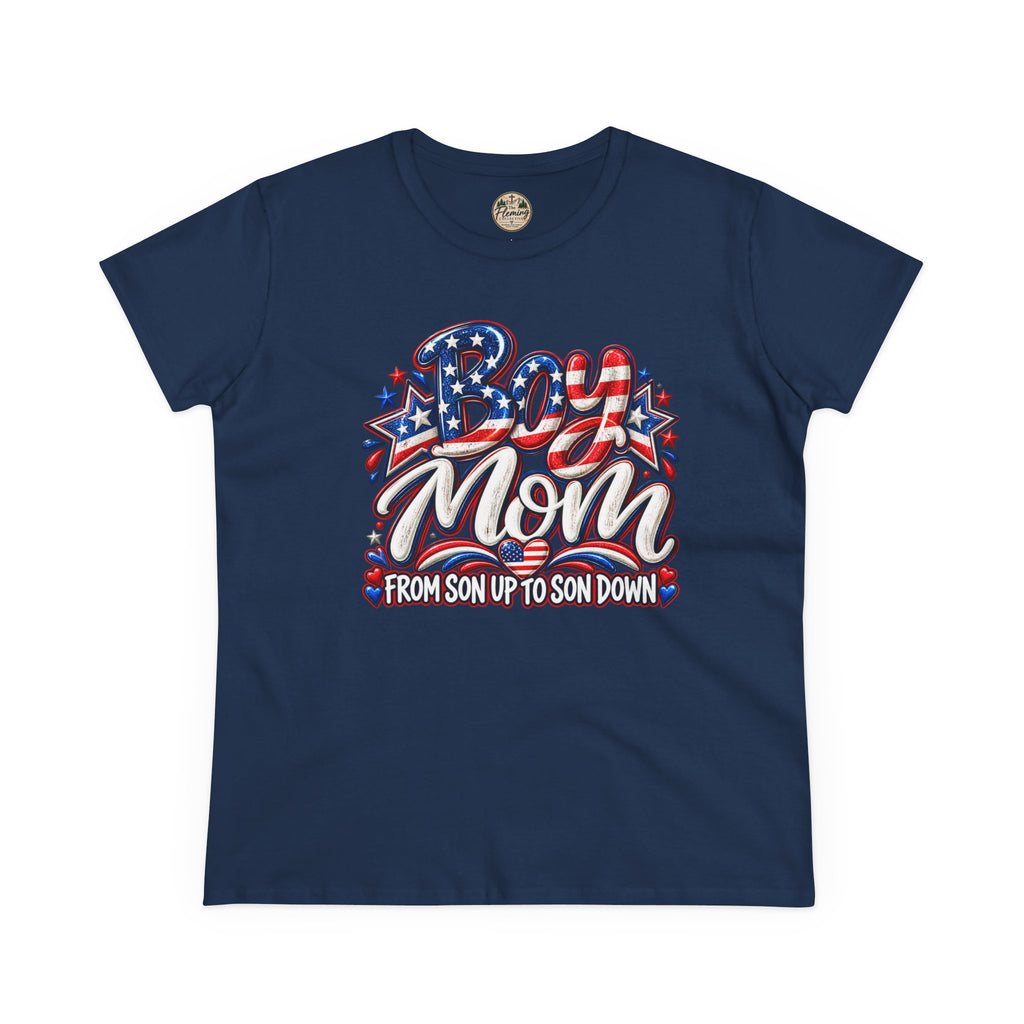 Patriotis Boy Mom Women's Midweight Cotton Tee