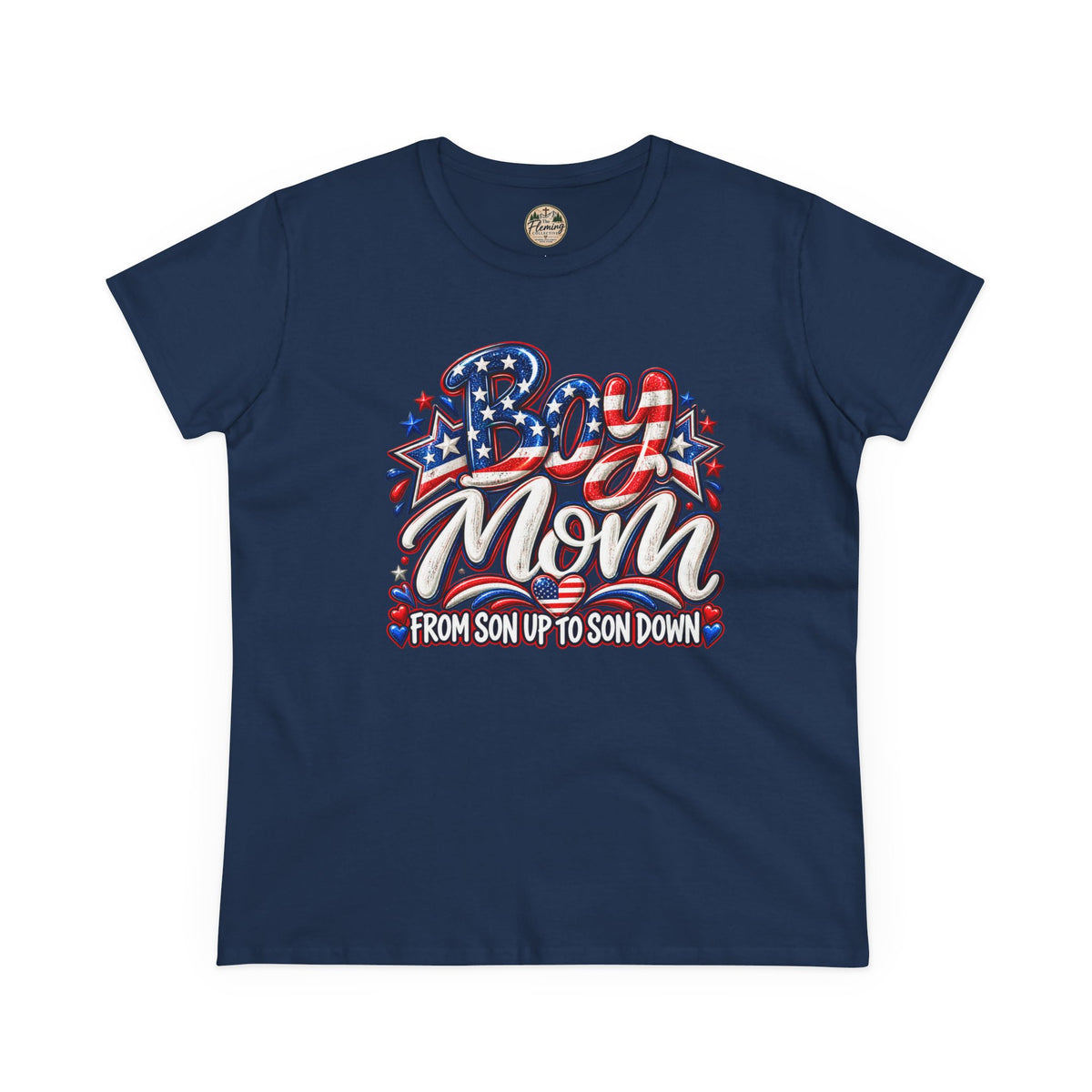 Patriotis Boy Mom Women's Midweight Cotton Tee