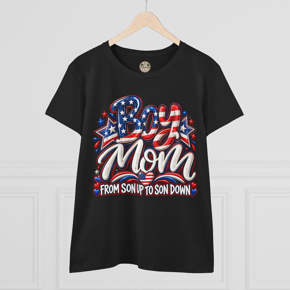 Pariotic Boy Mom Women's Midweight Cotton Tee
