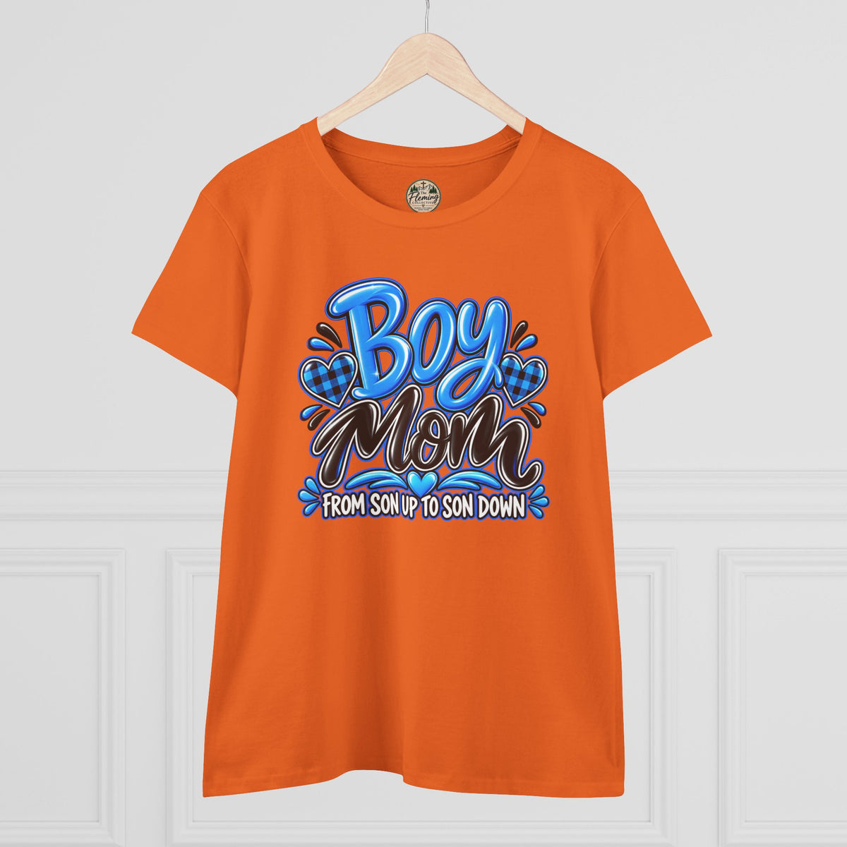 Blue Boy Mom Women's Midweight Cotton Tee