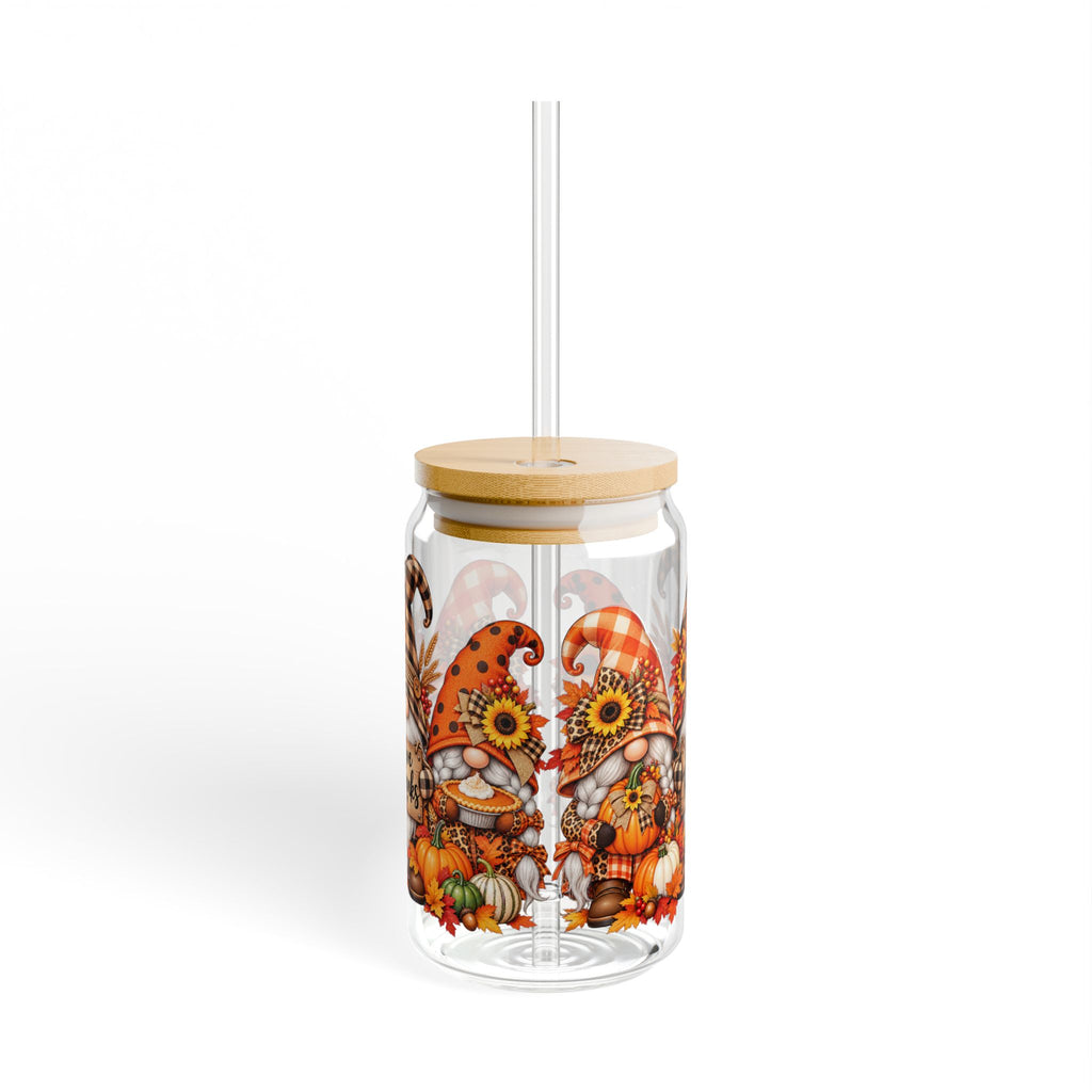 Thsnksgiving Gnome Sipper Glass, 16oz