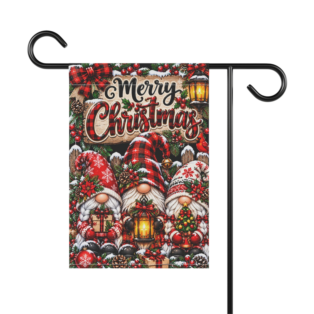 ?erry Christmas Gnomes Garden & House Banner