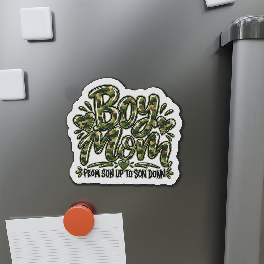 Camo Boy Mom Die-Cut Magnets