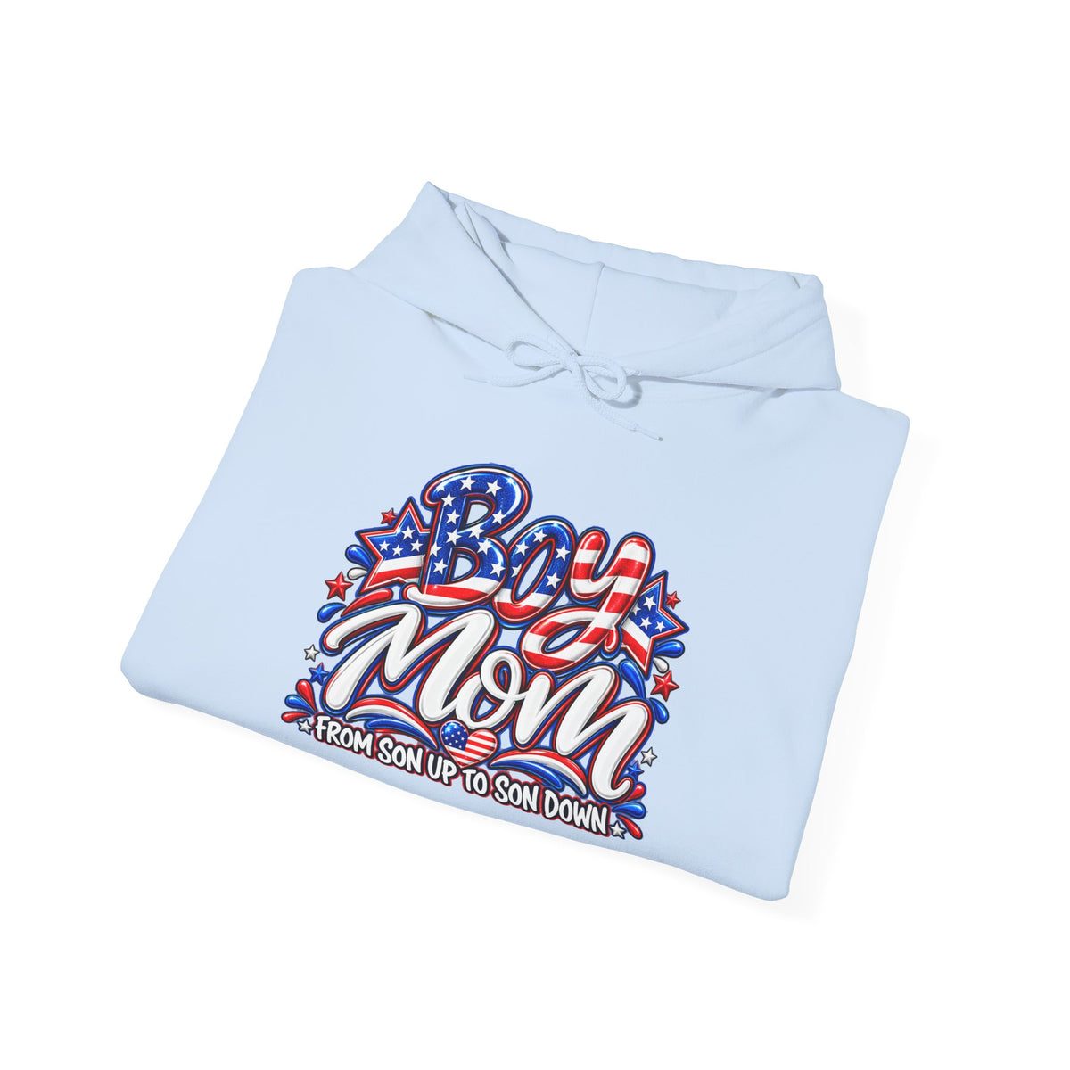 Patriotic Boy Mom Hoodie | Red White & Blue Mom Gift