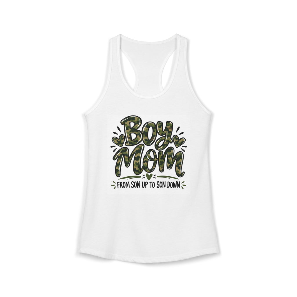 Boy Mom Racerback Tank Top | Women's Mom Shirt