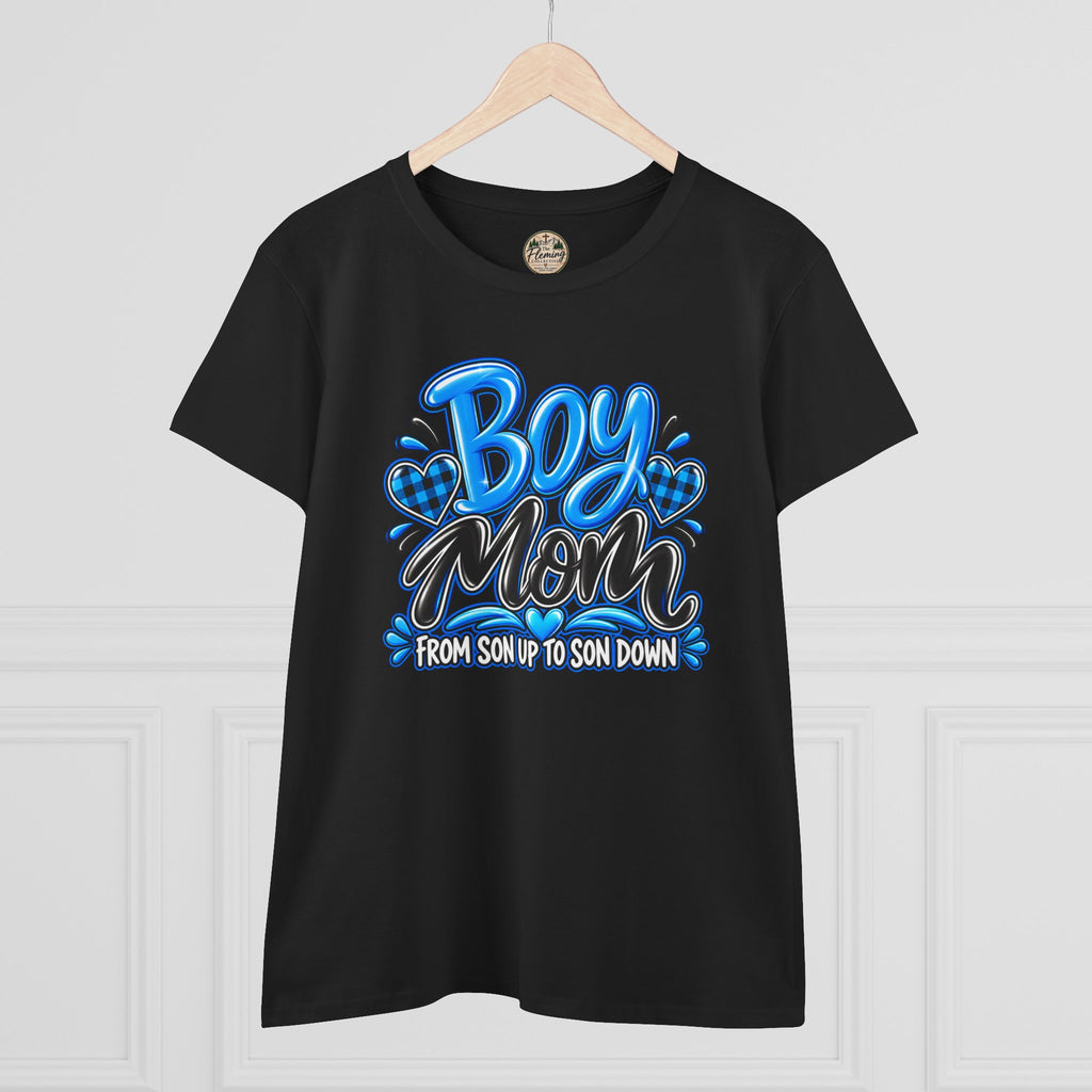 Blue Boy Mom Women's Midweight Cotton Tee