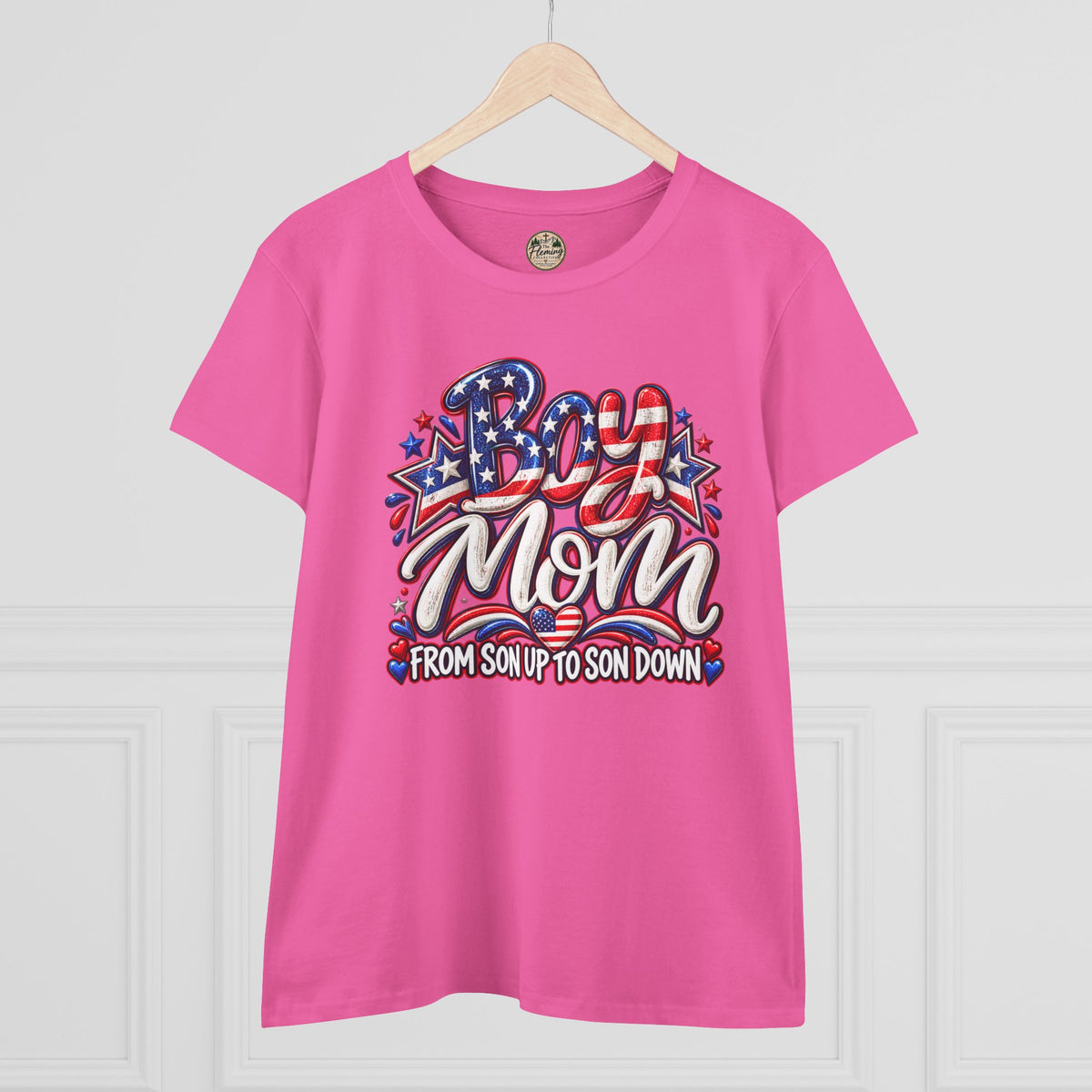 Patriotis Boy Mom Women's Midweight Cotton Tee