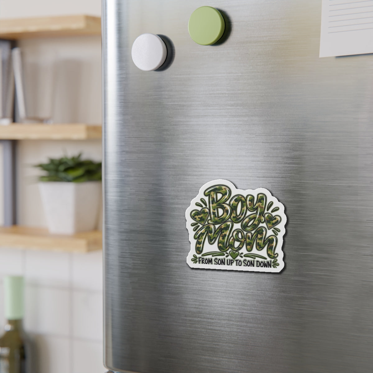 Camo Boy Mom Die-Cut Magnets