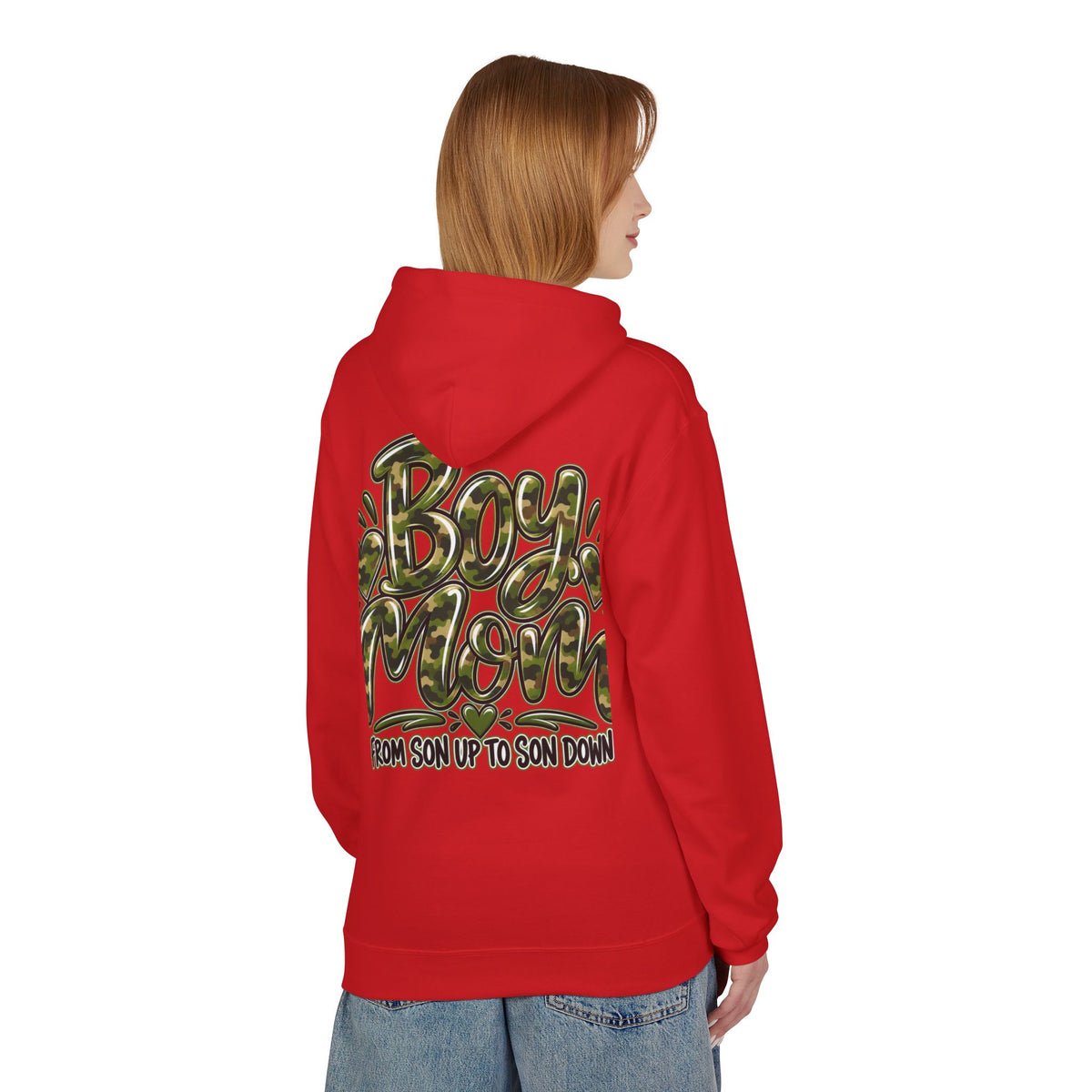 Camo Boy Mom Unisex Midweight Softstyle Fleece Hoodie