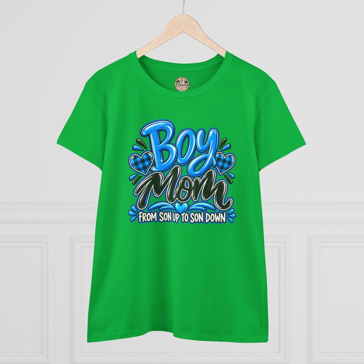 Blue Boy Mom Women's Midweight Cotton Tee