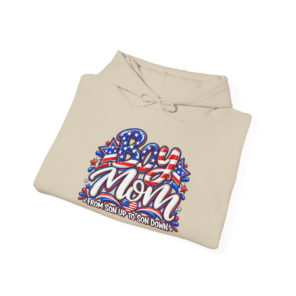 Patriotic Boy Mom Hoodie | Red White & Blue Mom Gift