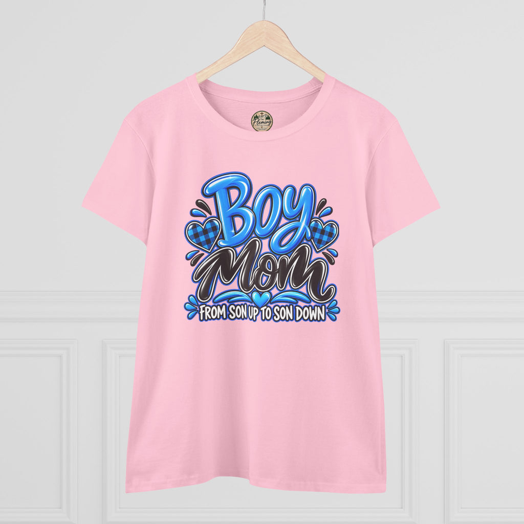 Blue Boy Mom Women's Midweight Cotton Tee