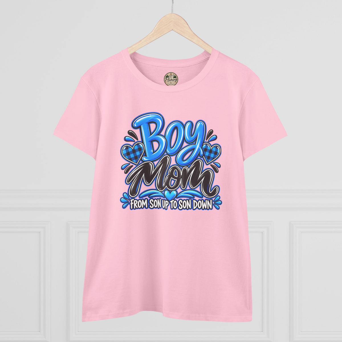 Blue Boy Mom Women's Midweight Cotton Tee