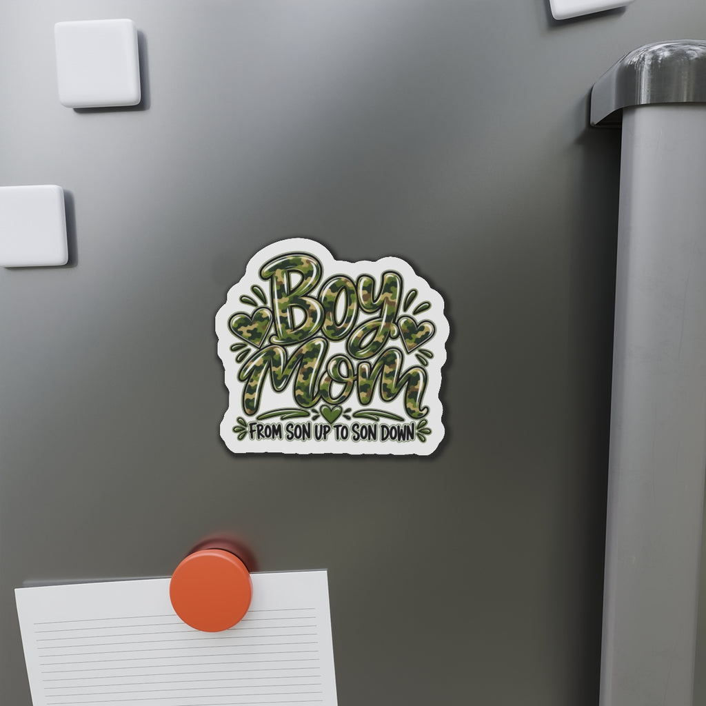 Camo Boy Mom Die-Cut Magnets