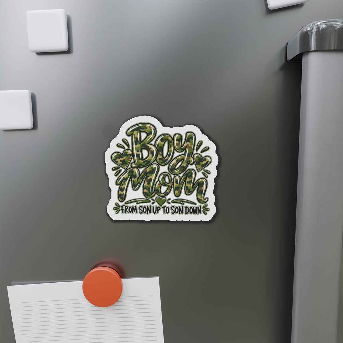 Camo Boy Mom Die-Cut Magnets