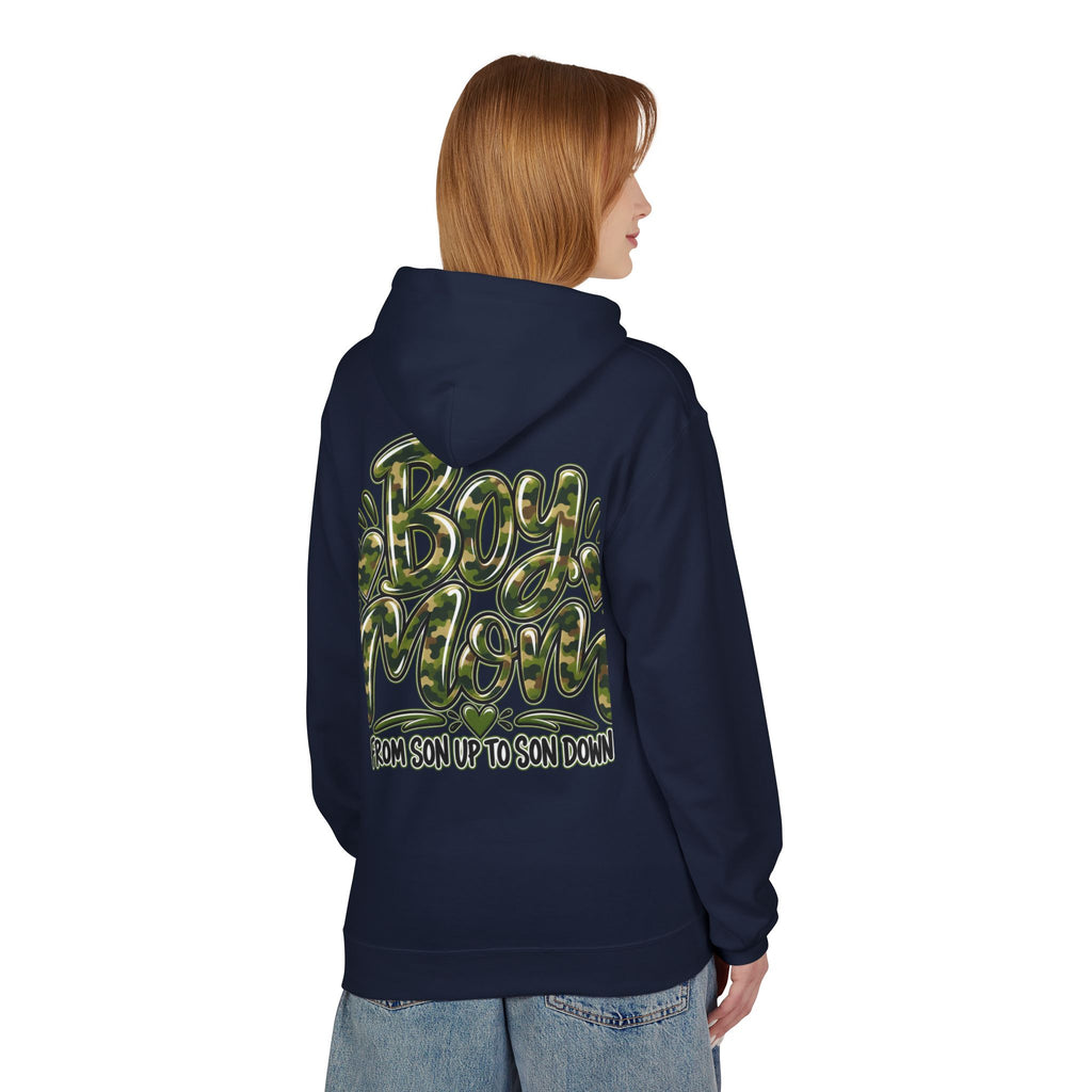 Camo Boy Mom Unisex Midweight Softstyle Fleece Hoodie
