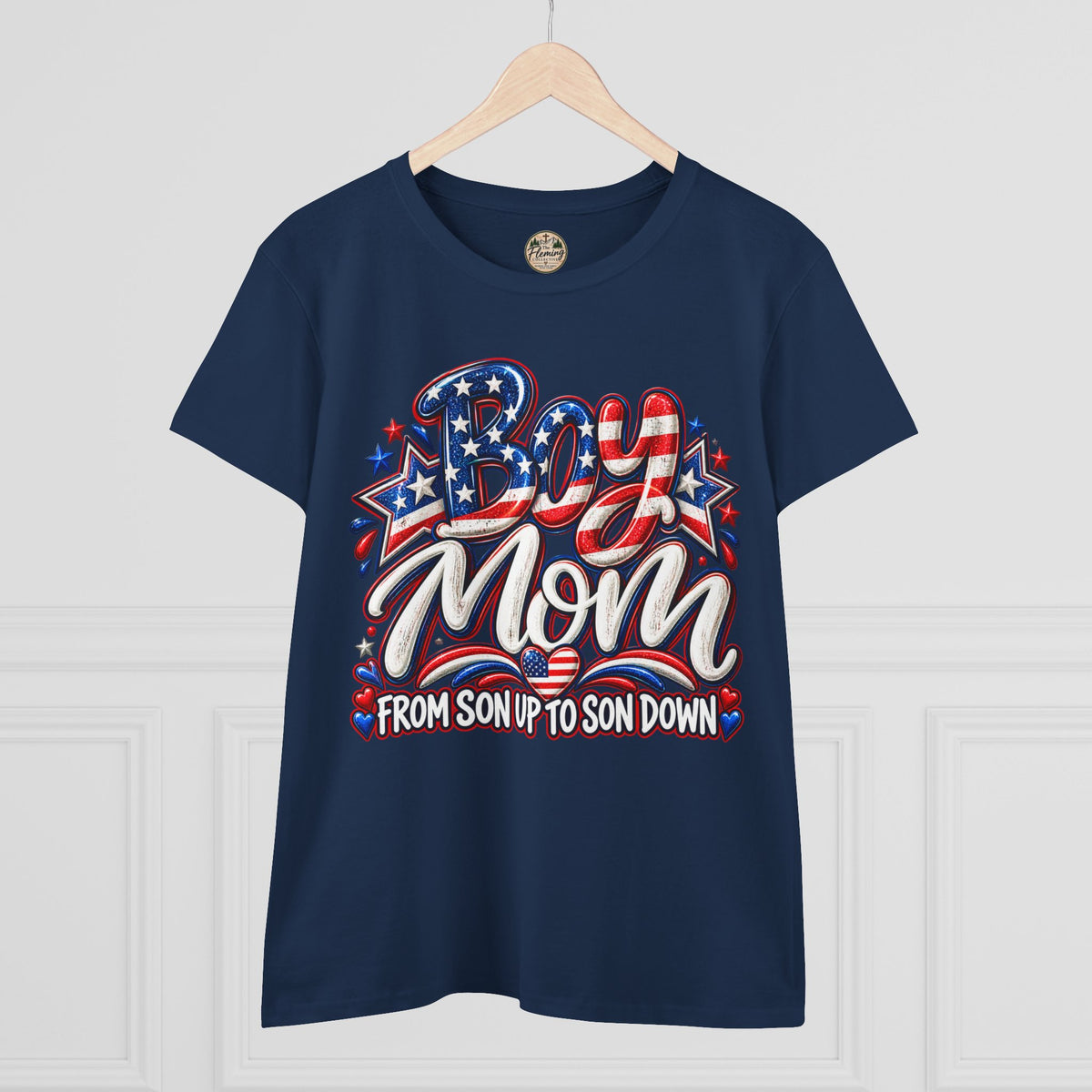 Pariotic Boy Mom Women's Midweight Cotton Tee