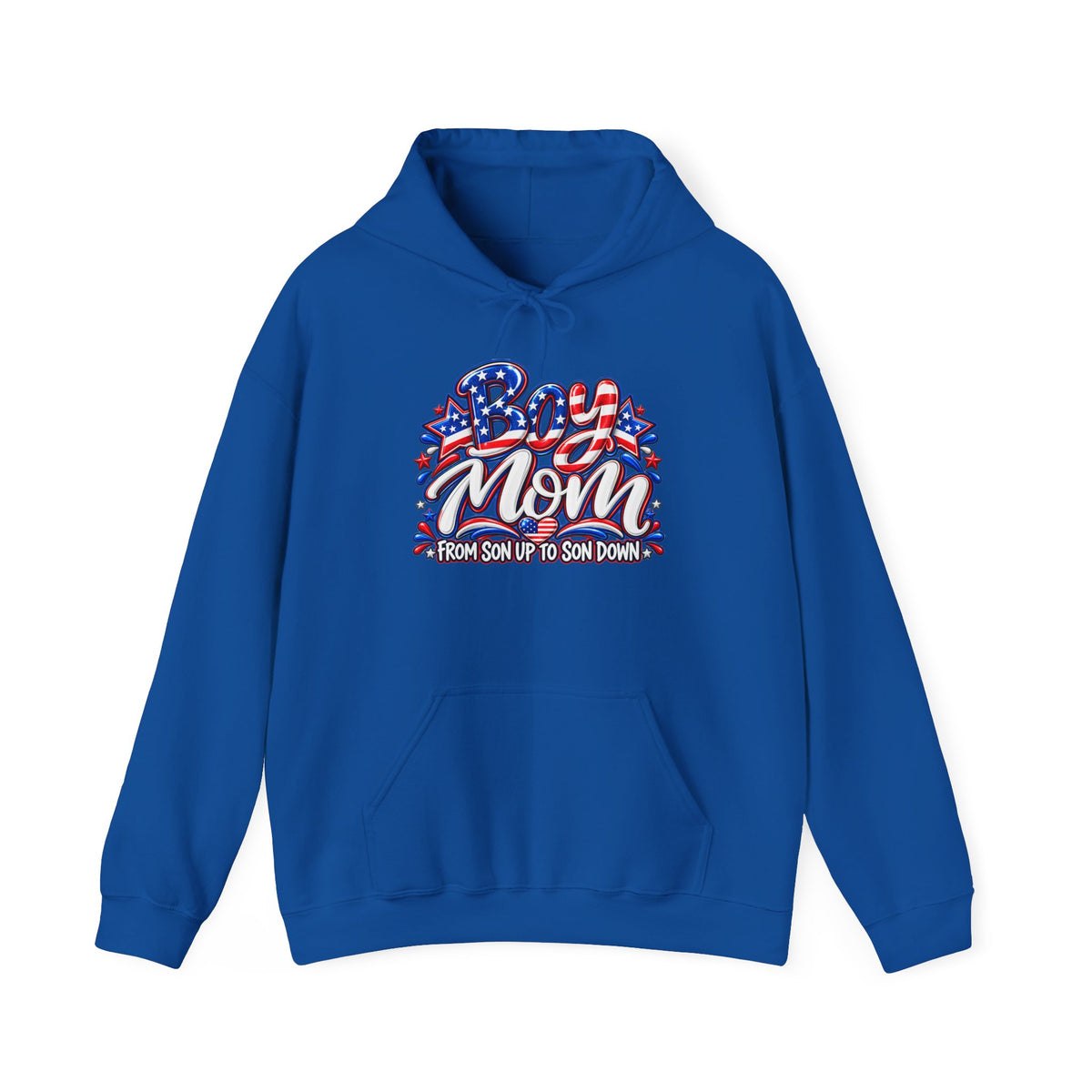 Patriotic Boy Mom Hoodie | Red White & Blue Mom Gift