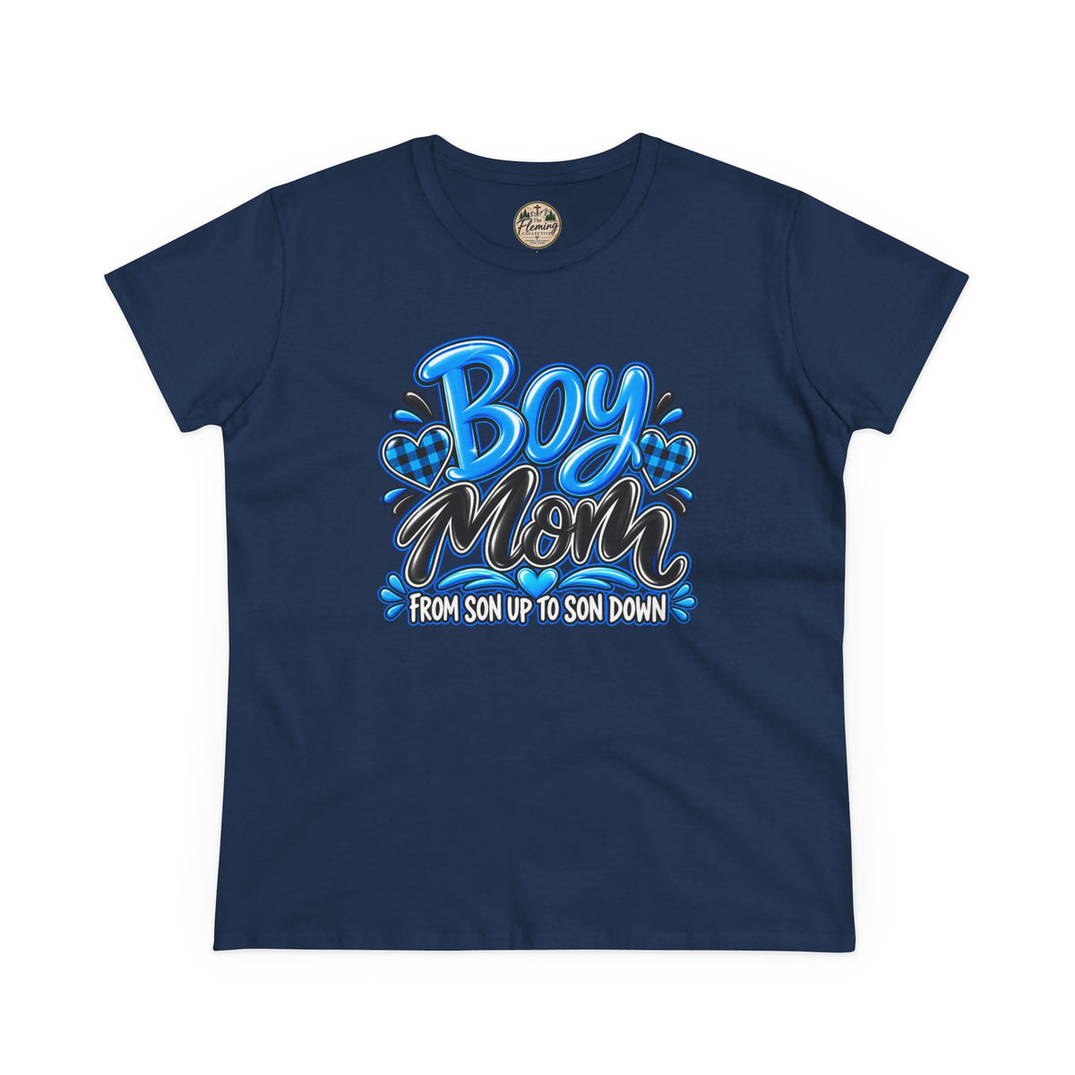 Blue Boy Mom Women's Midweight Cotton Tee
