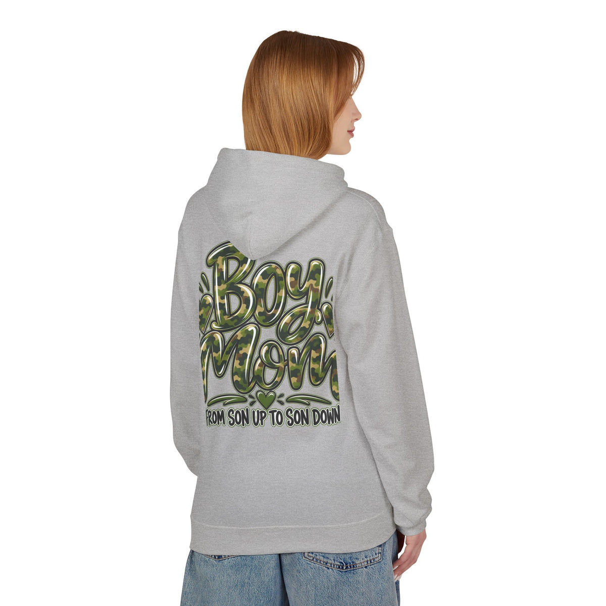 Camo Boy Mom Unisex Midweight Softstyle Fleece Hoodie
