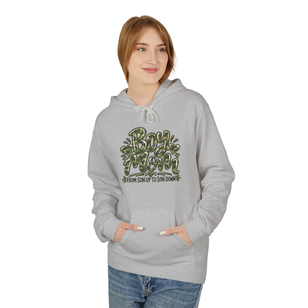 Camo Boy Mom Unisex Midweight Softstyle Fleece Hoodie