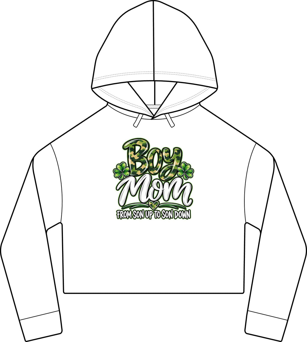 Camo Boy Mom Crop Hoodie | Women's Cropped Sweatshirt
