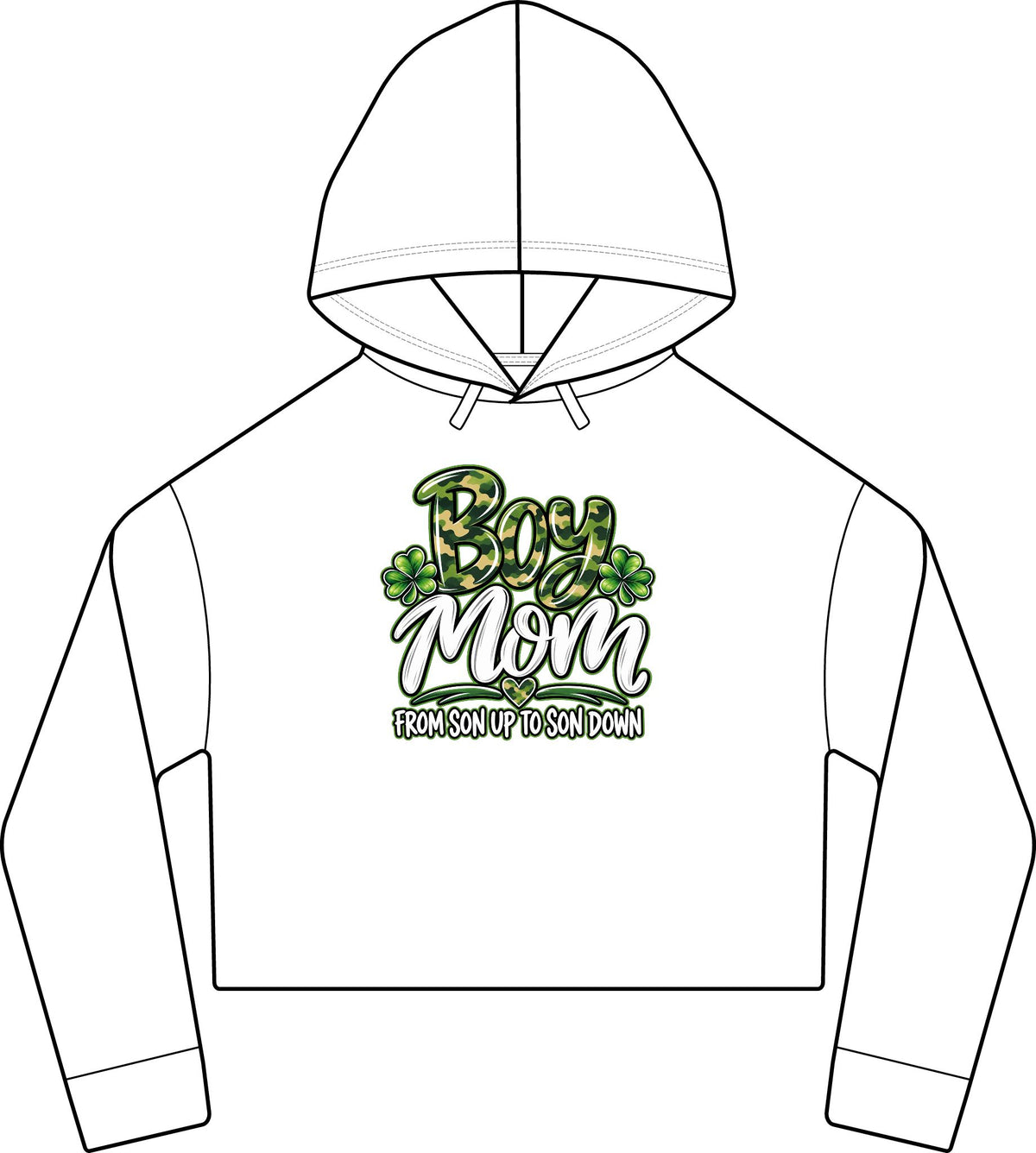 Camo Boy Mom Crop Hoodie | Women's Cropped Sweatshirt