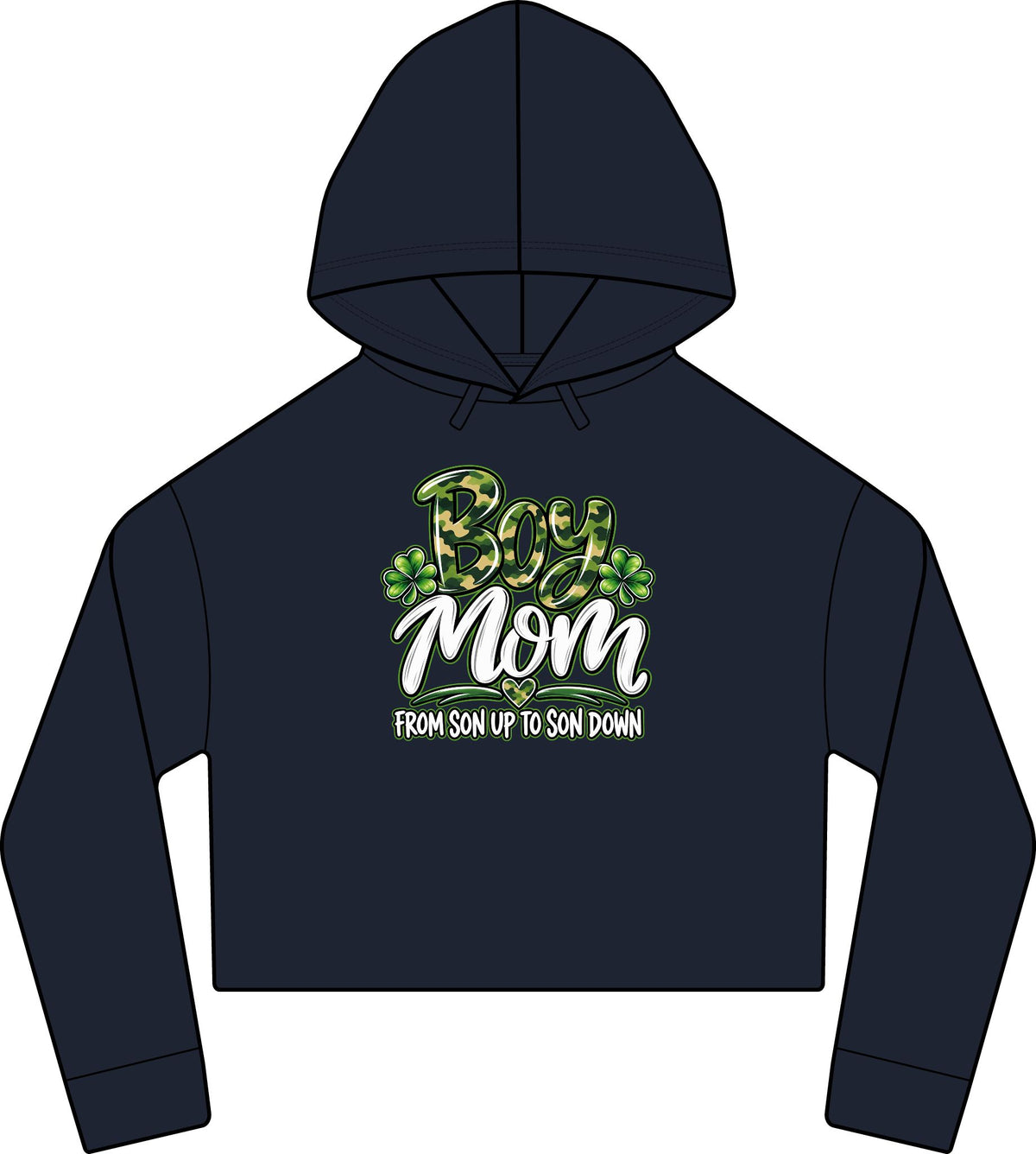 Camo Boy Mom Crop Hoodie | Women's Cropped Sweatshirt