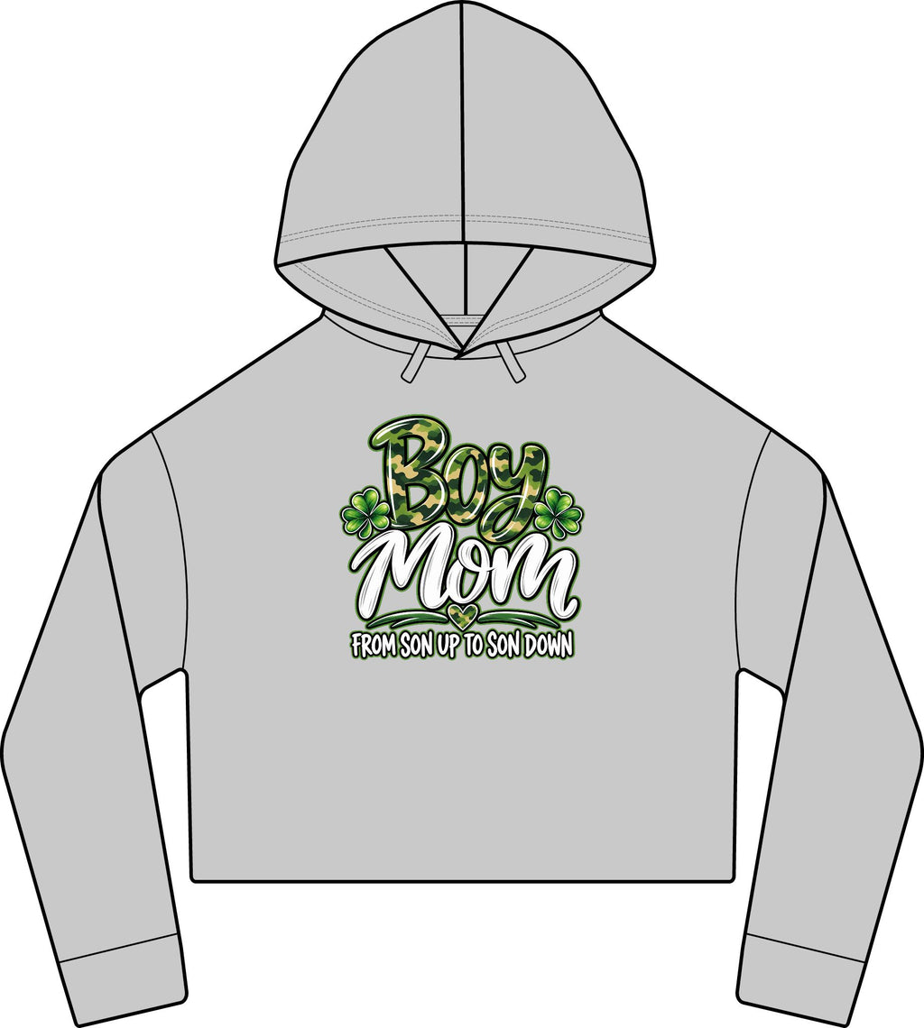 Camo Boy Mom Crop Hoodie | Women's Cropped Sweatshirt