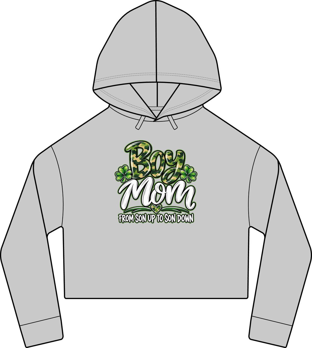 Camo Boy Mom Crop Hoodie | Women's Cropped Sweatshirt