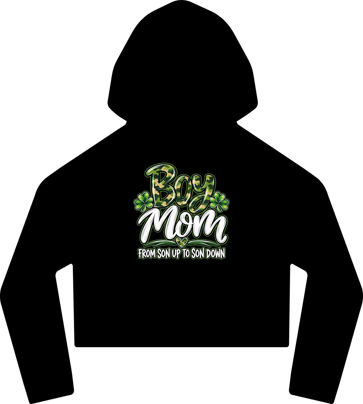 Camo Boy Mom Crop Hoodie | Women's Cropped Sweatshirt
