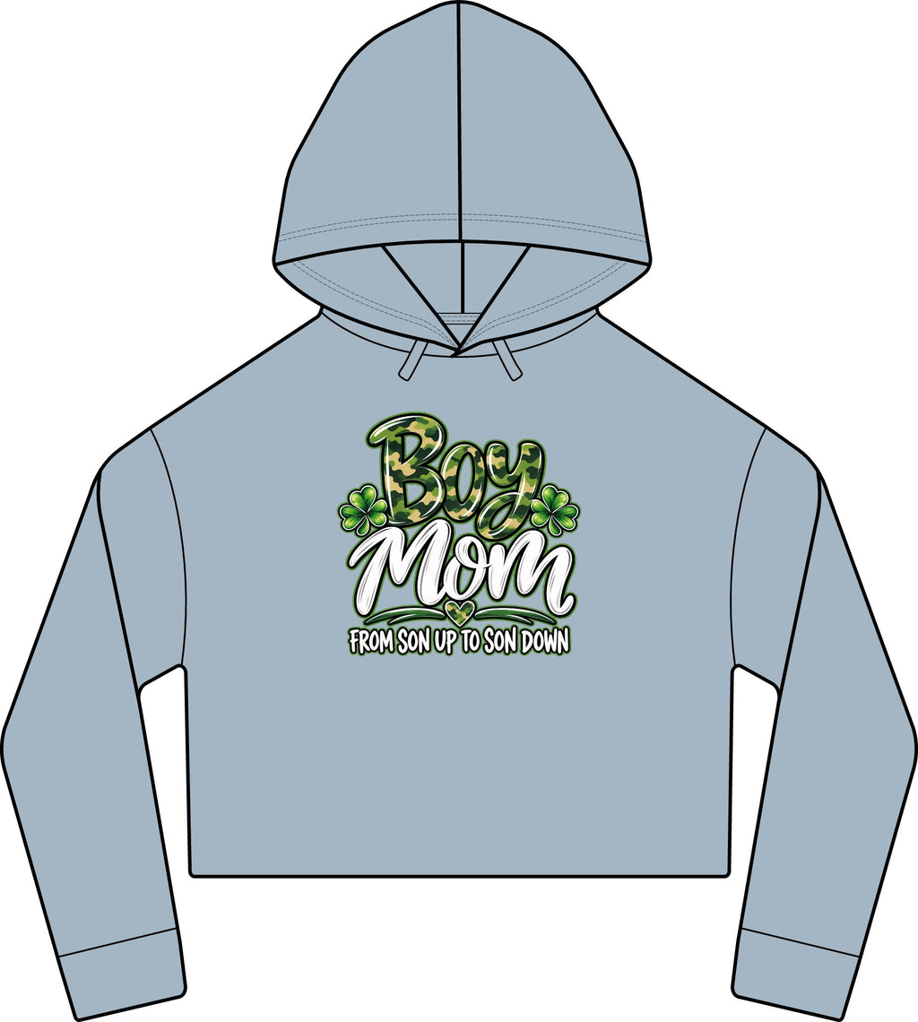 Camo Boy Mom Crop Hoodie | Women's Cropped Sweatshirt
