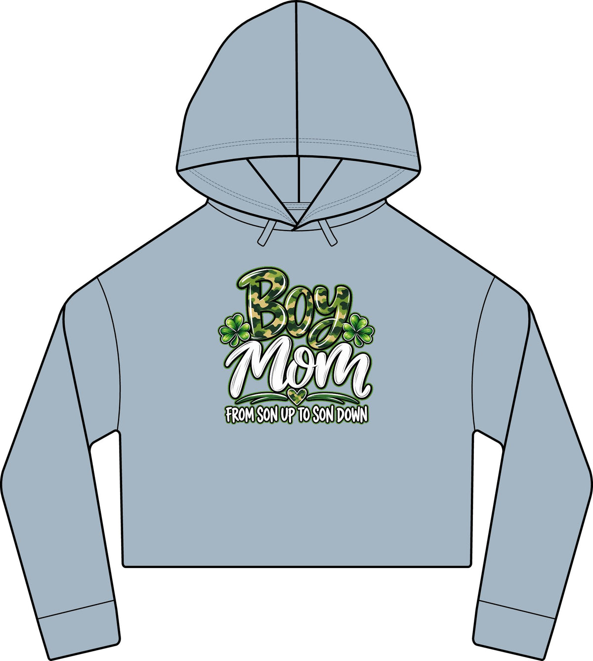 Camo Boy Mom Crop Hoodie | Women's Cropped Sweatshirt