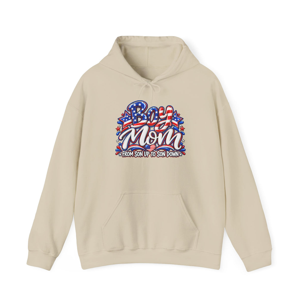 Patriotic Boy Mom Hoodie | Red White & Blue Mom Gift