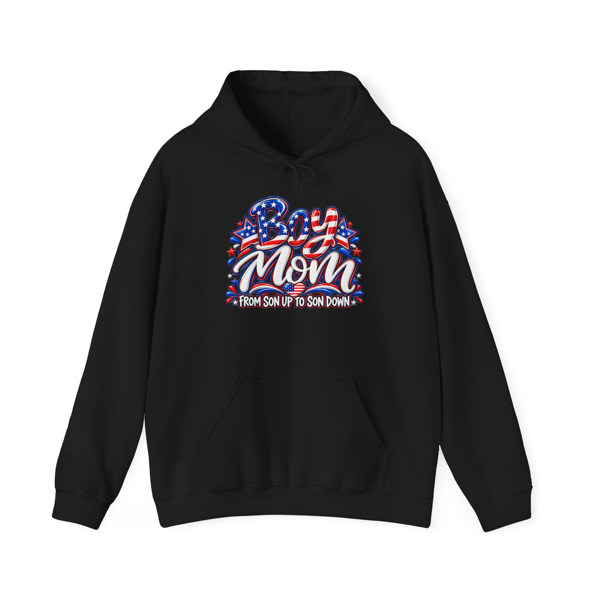 Patriotic Boy Mom Hoodie | Red White & Blue Mom Gift
