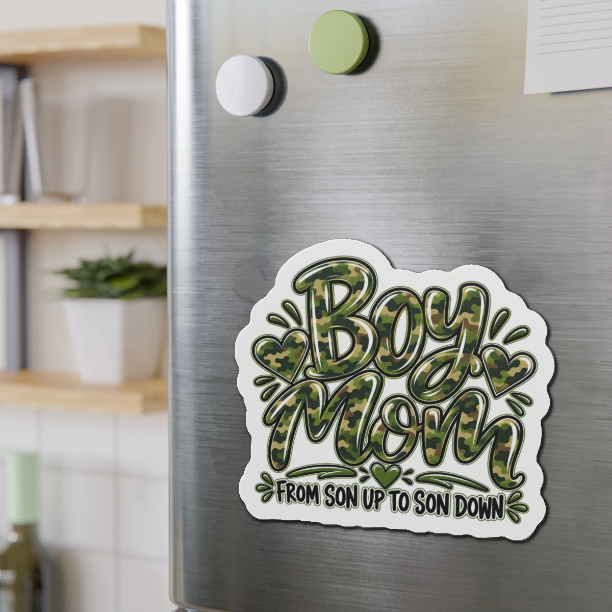 Camo Boy Mom Die-Cut Magnets