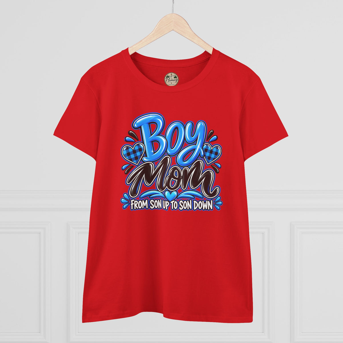 Blue Boy Mom Women's Midweight Cotton Tee