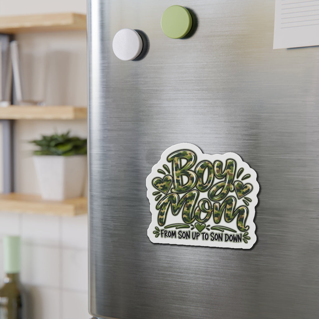 Camo Boy Mom Die-Cut Magnets