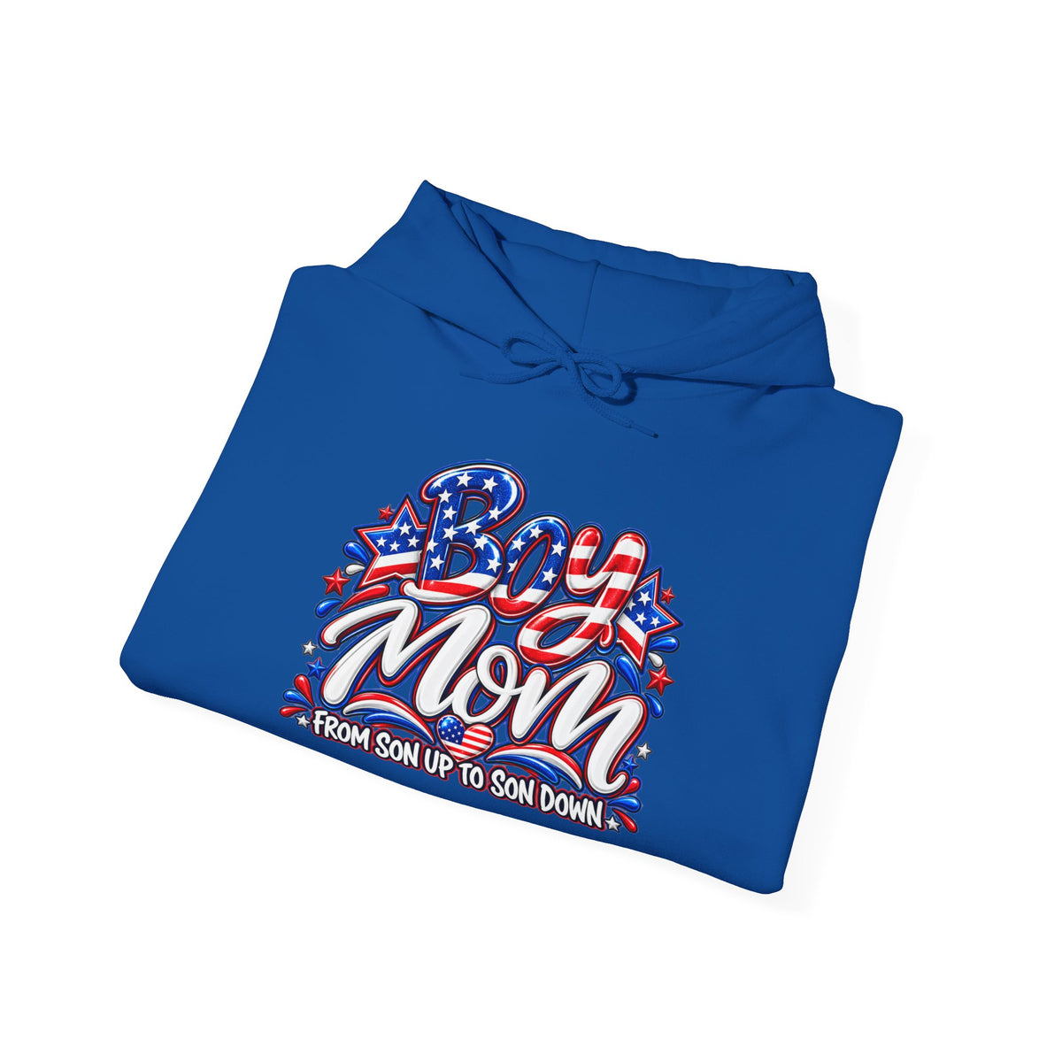 Patriotic Boy Mom Hoodie | Red White & Blue Mom Gift