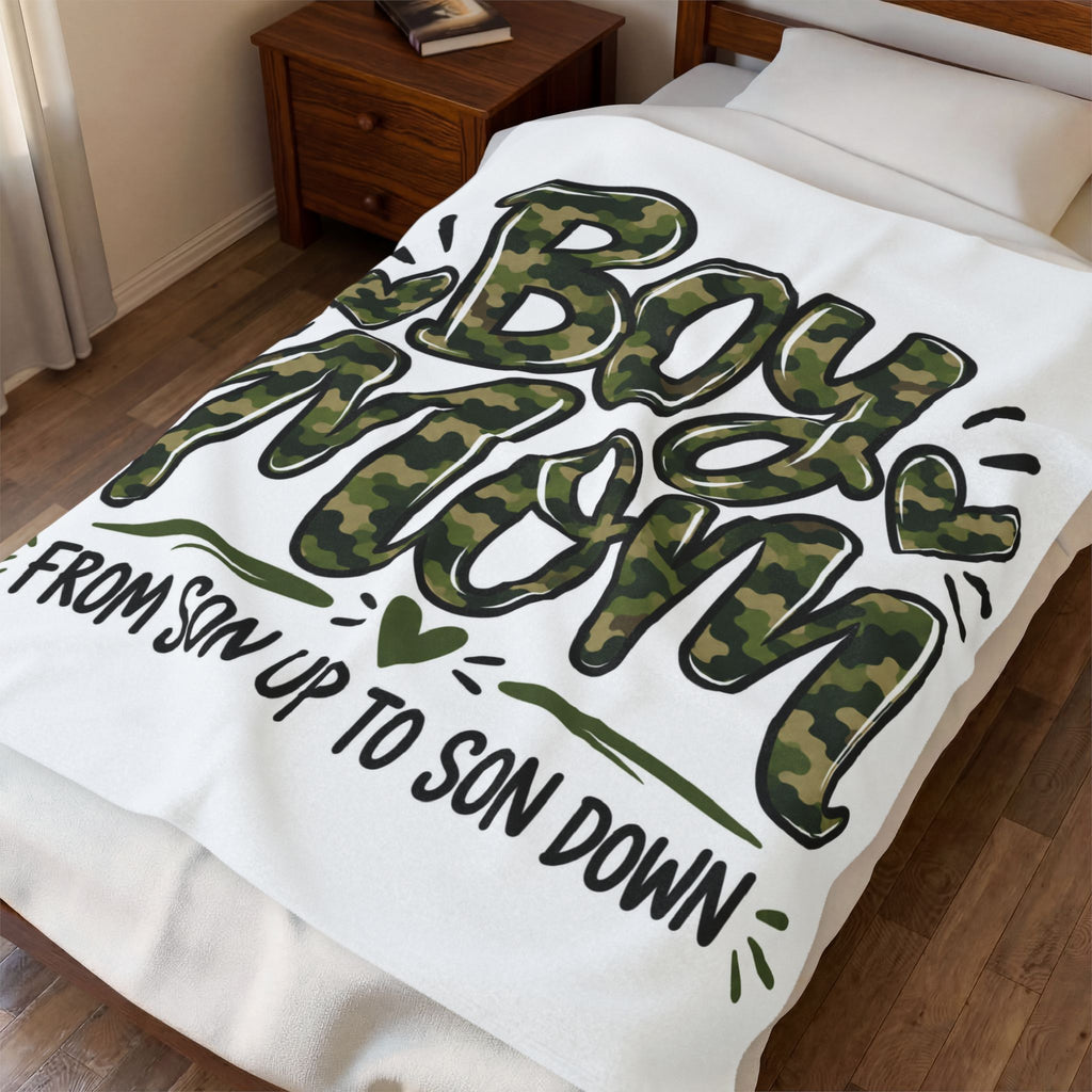 Boy Mom Plush Blanket | Cozy Gift for Moms of Boys
