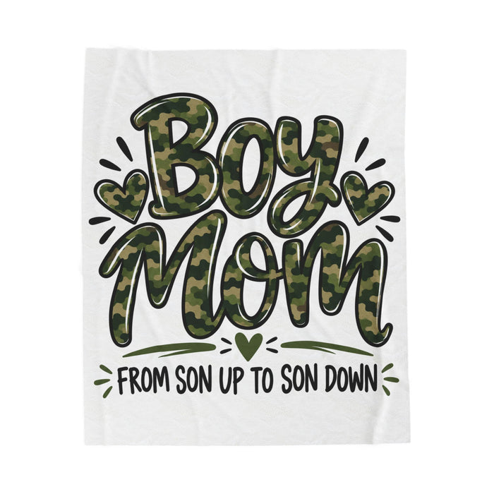 Boy Mom Plush Blanket | Cozy Gift for Moms of Boys